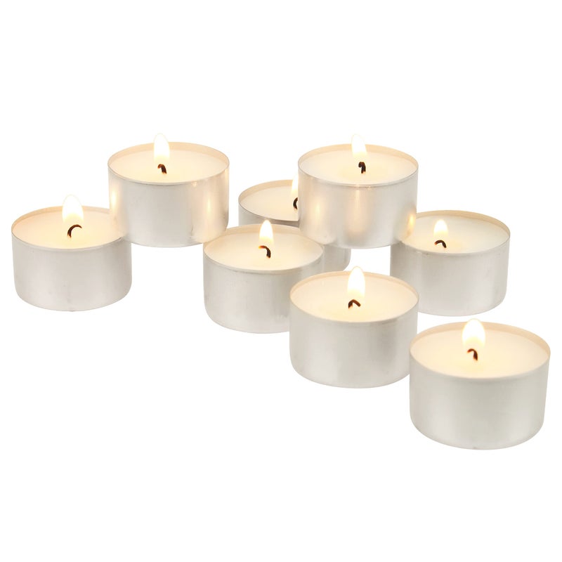 Stonebriar Bulk 50 Pack Unscented Smokeless Long Tea Light Candles with 8 Hour Extended Burn Time, White, 50 Count - Image 1